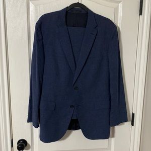 BOSS Hugo Boss 44R Blue Textured Suit